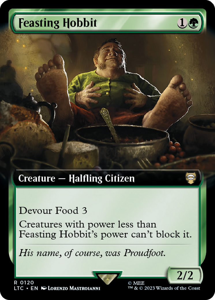 Feasting Hobbit (Extended Art) [The Lord of the Rings: Tales of Middle-Earth Commander] | Card Citadel