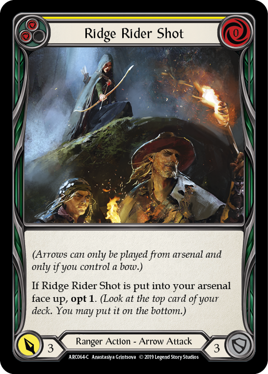 Ridge Rider Shot (Yellow) [ARC064-C] (Arcane Rising)  1st Edition Normal | Card Citadel