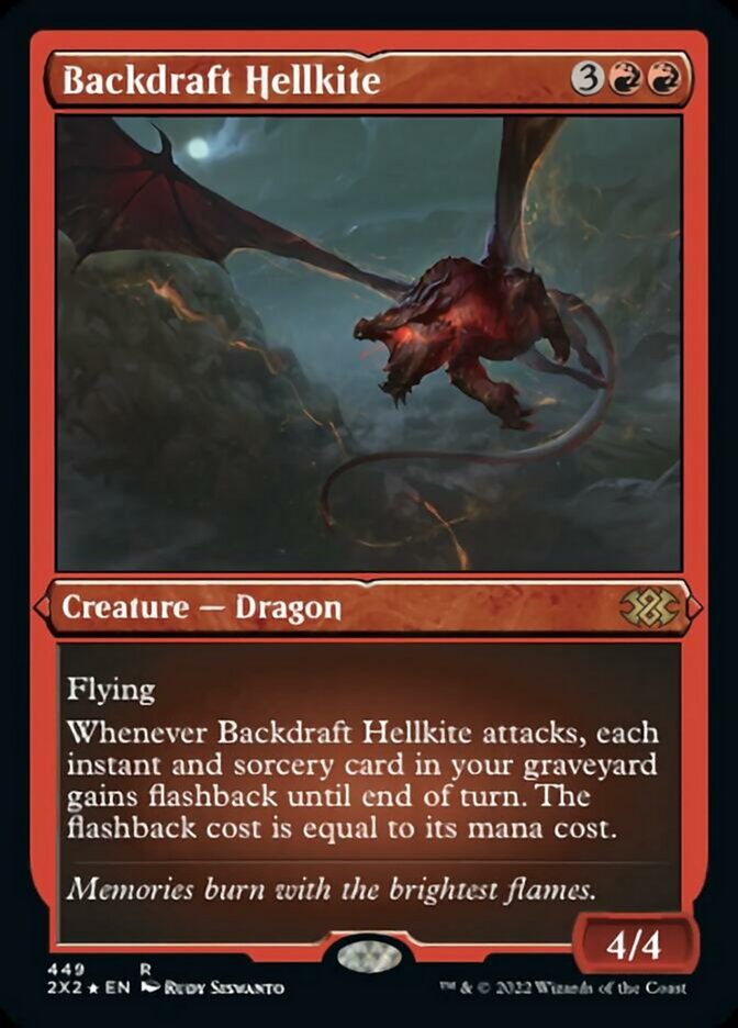 Backdraft Hellkite (Foil Etched) [Double Masters 2022] | Card Citadel