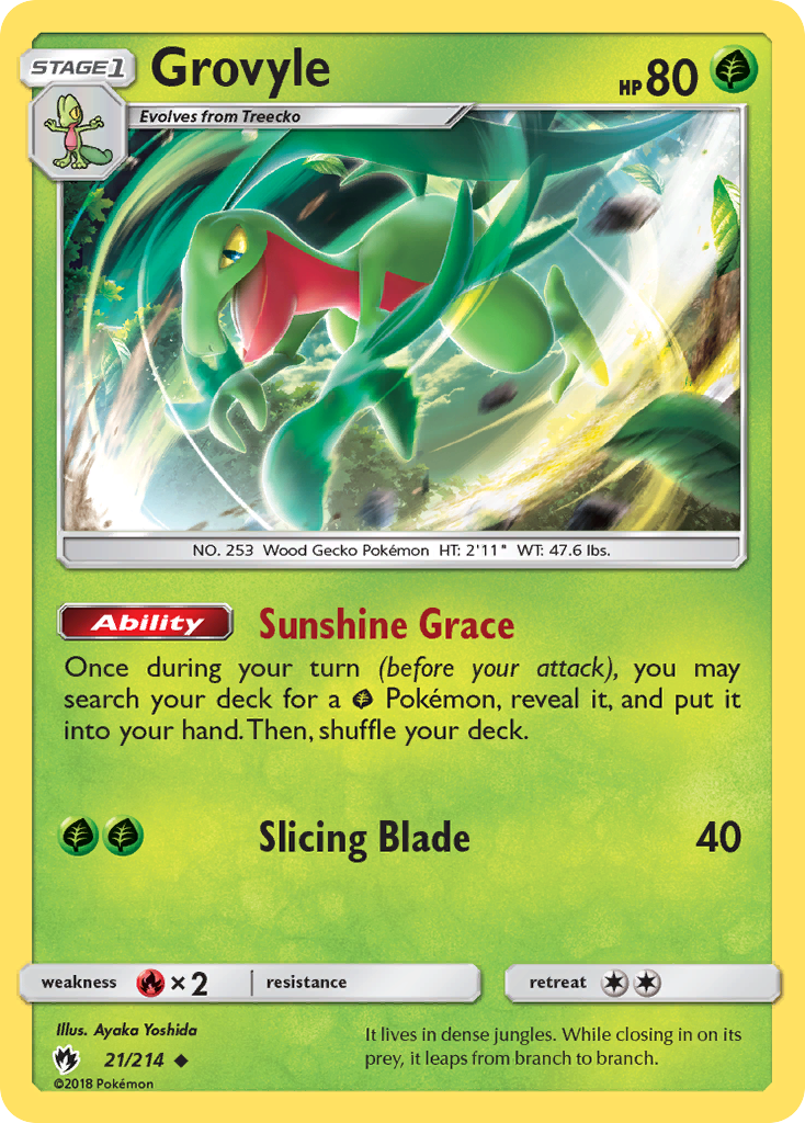 Grovyle (21/214) [Sun & Moon: Lost Thunder] | Card Citadel