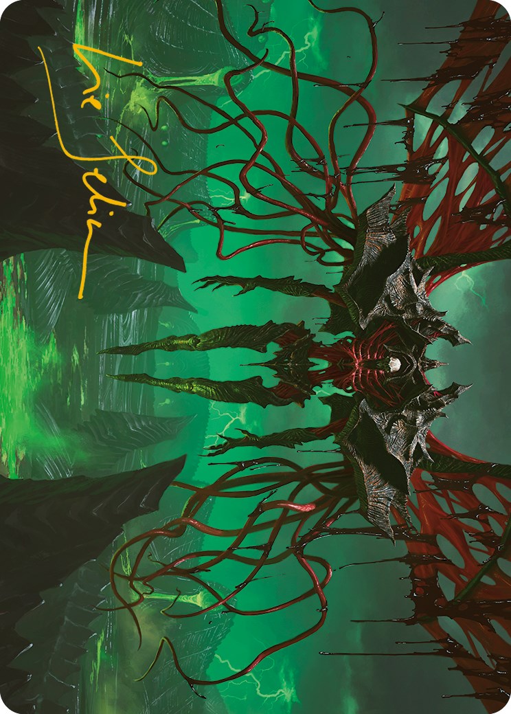 Archfiend of the Dross Art Card (Gold-Stamped Signature) [Phyrexia: All Will Be One Art Series] | Card Citadel