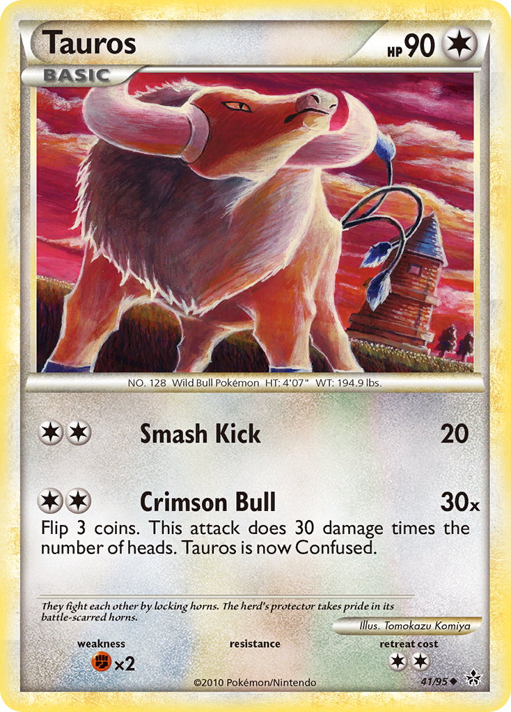 Tauros (41/95) [HeartGold & SoulSilver: Unleashed] | Card Citadel