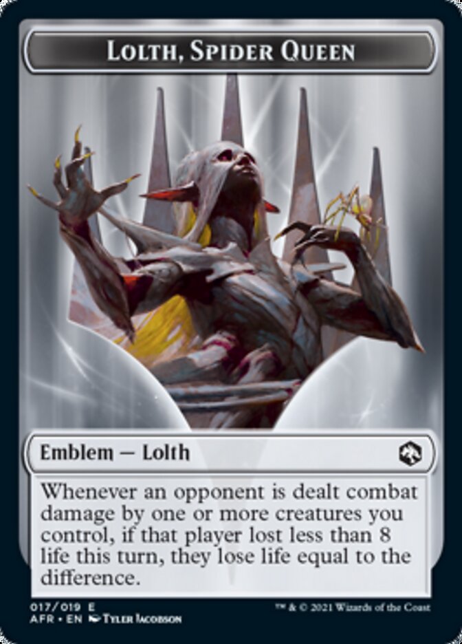 Spider // Lolth, Spider Queen Emblem Double-Sided Token [Dungeons & Dragons: Adventures in the Forgotten Realms Tokens] | Card Citadel