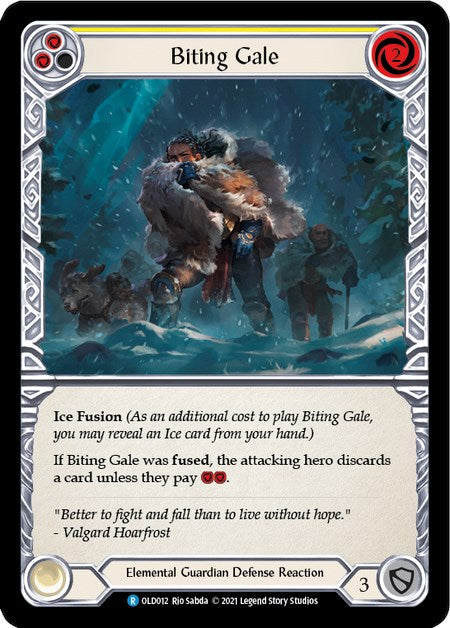Biting Gale (Yellow) [OLD012] (Tales of Aria Oldhim Blitz Deck)  1st Edition Normal | Card Citadel