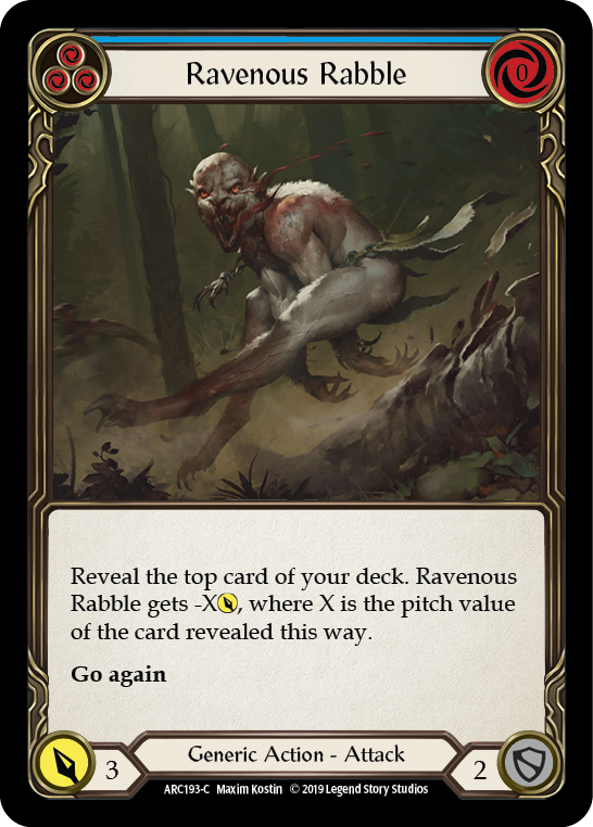 Ravenous Rabble (Blue) [ARC193-C] (Arcane Rising)  1st Edition Rainbow Foil | Card Citadel