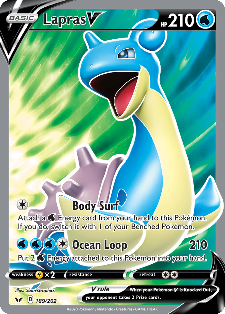 Lapras V (189/202) [Sword & Shield: Base Set] | Card Citadel