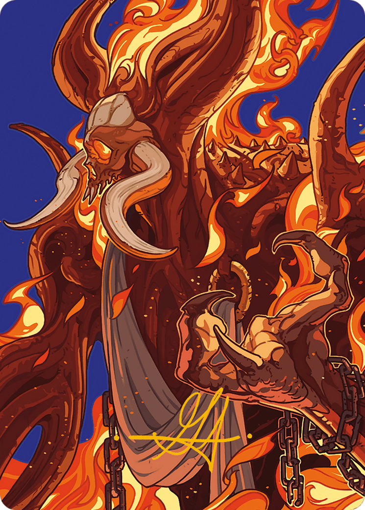 Phlage, Titan of Fire's Fury Art Card (Gold-Stamped Signature) [Modern Horizons 3 Art Series] | Card Citadel
