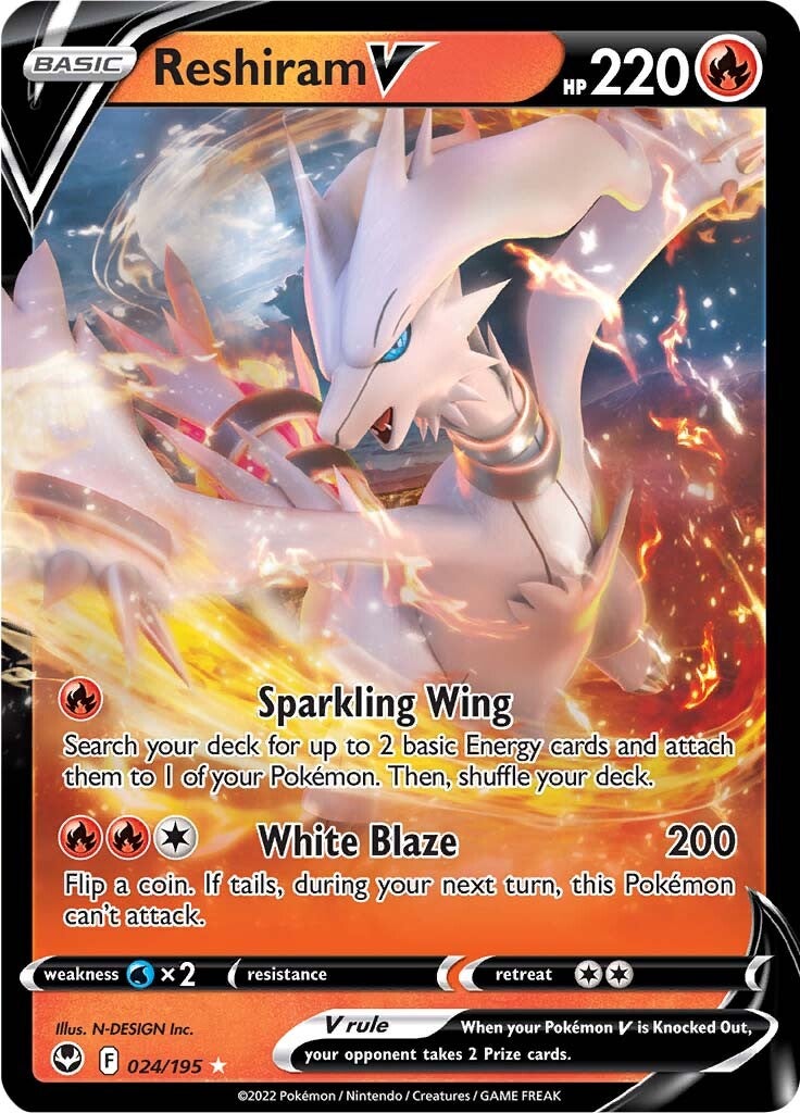 Reshiram V (024/195) [Sword & Shield: Silver Tempest] | Card Citadel