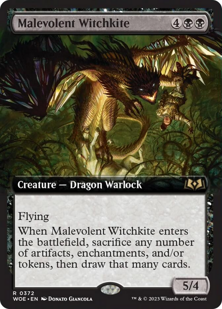 Malevolent Witchkite (Extended Art) [Wilds of Eldraine] | Card Citadel