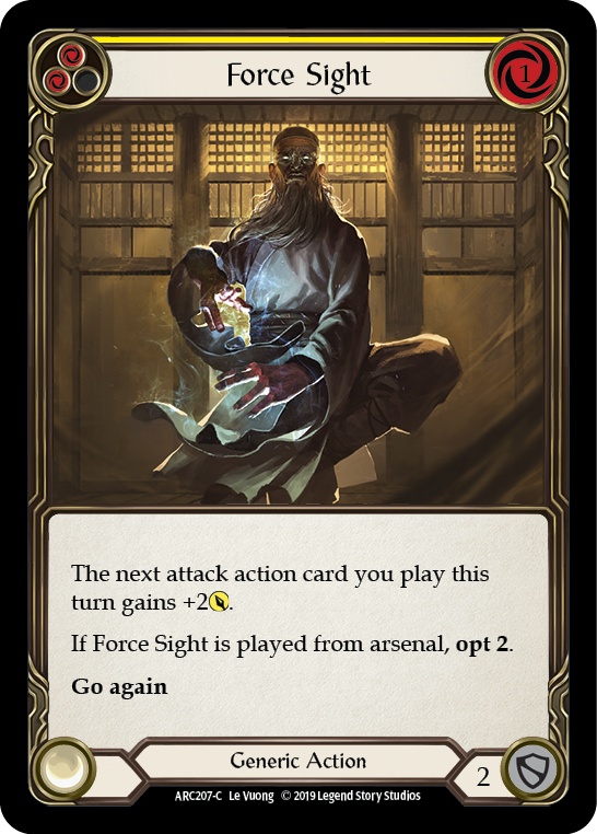 Force Sight (Yellow) [ARC207-C] (Arcane Rising)  1st Edition Rainbow Foil | Card Citadel