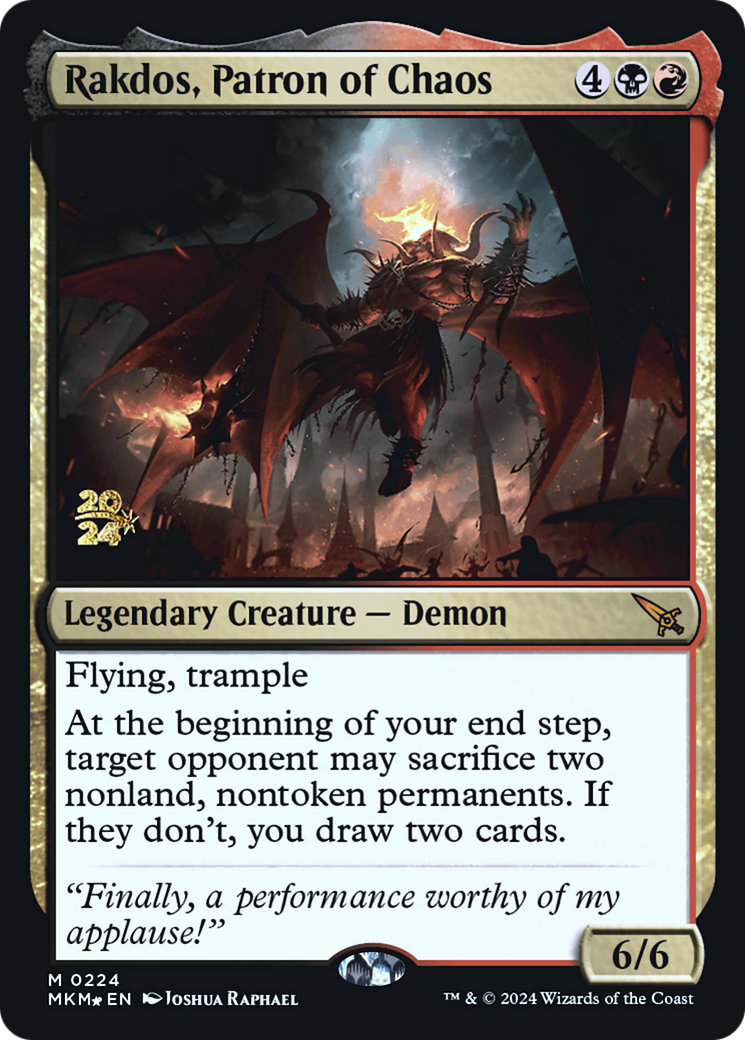 Rakdos, Patron of Chaos [Murders at Karlov Manor Prerelease Promos] | Card Citadel