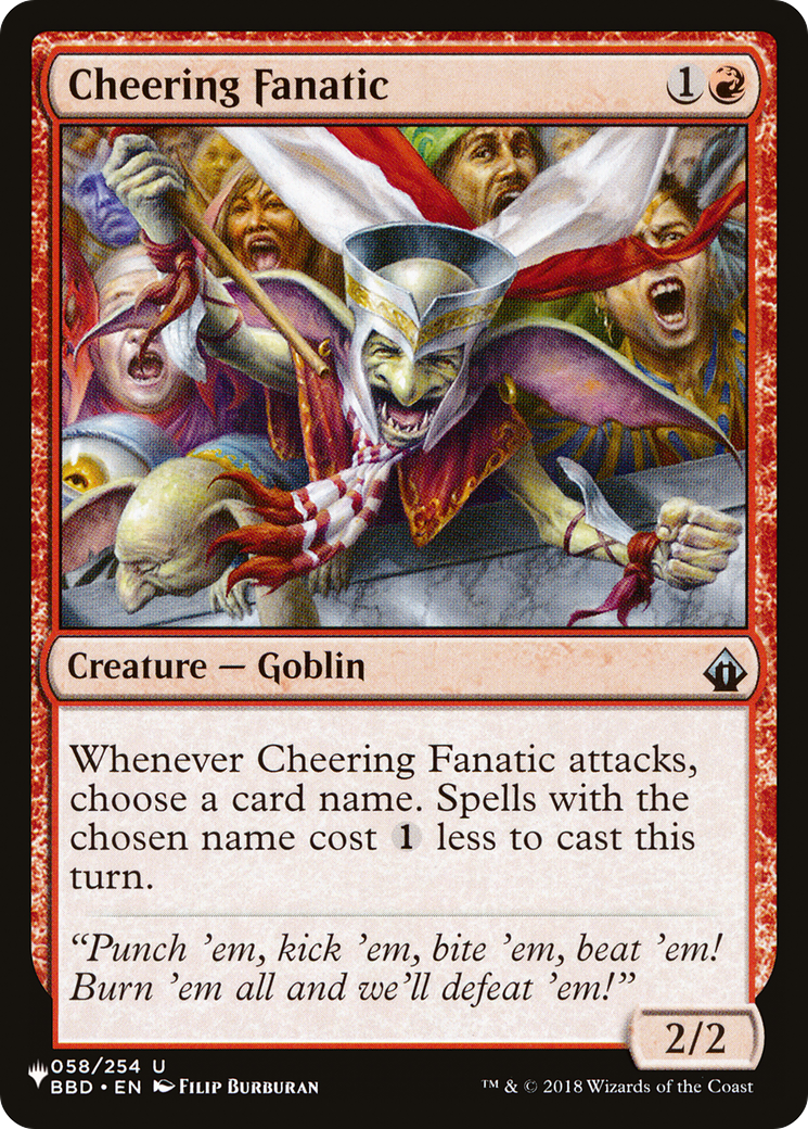 Cheering Fanatic [The List Reprints] | Card Citadel