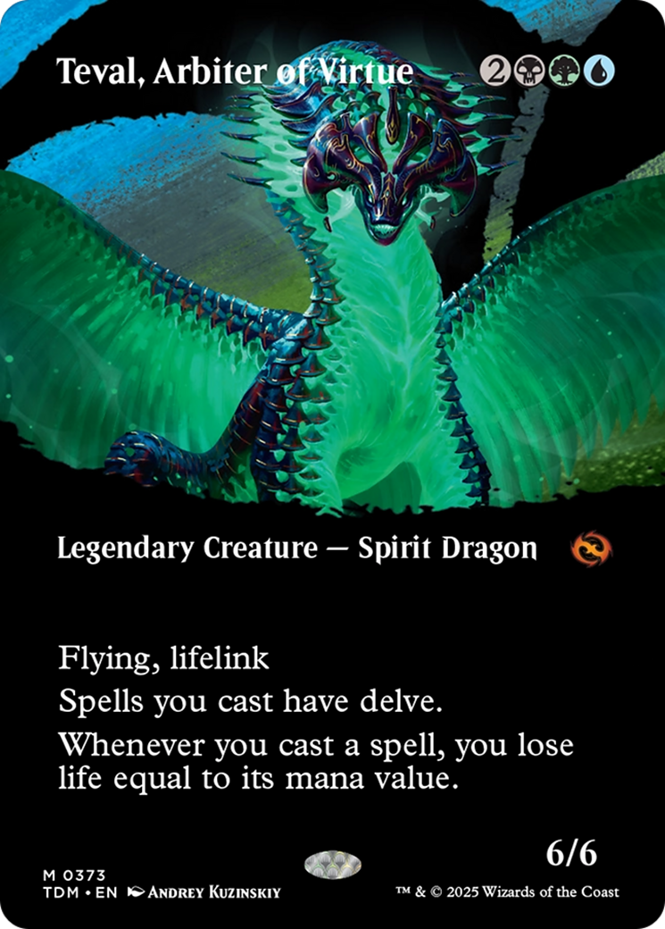Teval, Arbiter of Virtue (Borderless) [Tarkir: Dragonstorm] | Card Citadel