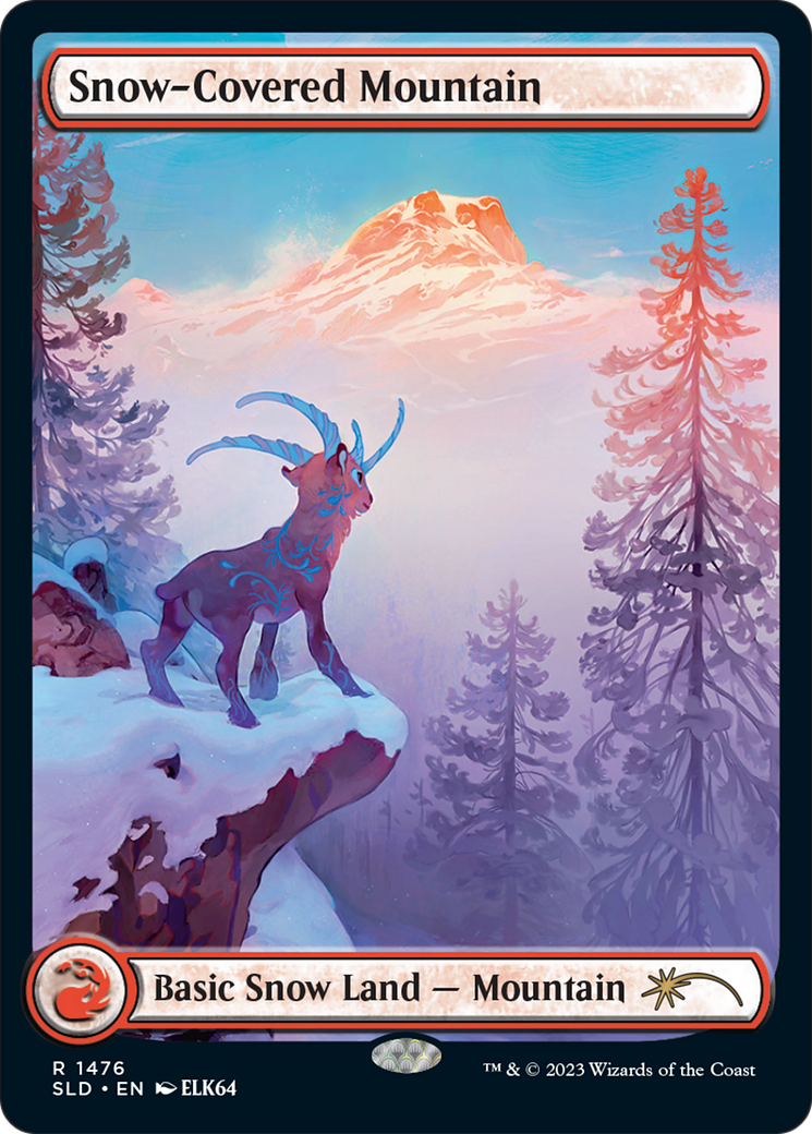 Snow-Covered Mountain (1476) (Rainbow Foil) [Secret Lair Drop Series] | Card Citadel