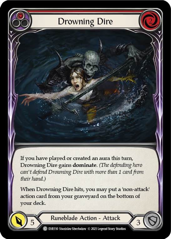 Drowning Dire (Red) [EVR110] (Everfest)  1st Edition Rainbow Foil | Card Citadel
