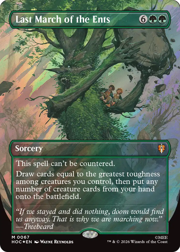 Last March of the Ents (Borderless) (Surge Foil) [The Hobbit: Eternal-Legal] | Card Citadel