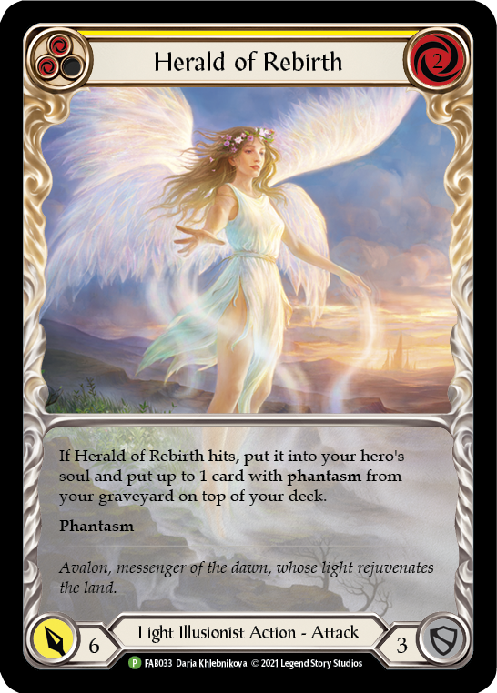 Herald of Rebirth (Yellow) [FAB033] (Promo)  Rainbow Foil | Card Citadel