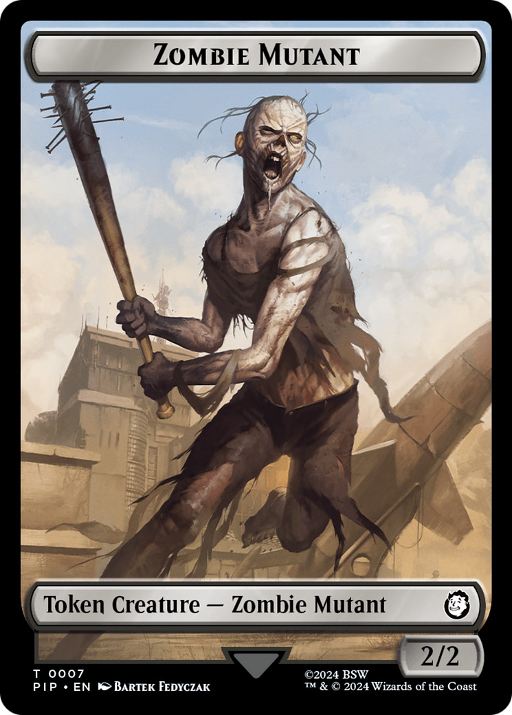 Radiation // Zombie Mutant Double-Sided Token [Fallout Tokens] | Card Citadel