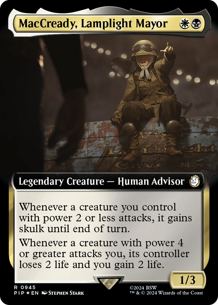 MacCready, Lamplight Mayor (Extended Art) (Surge Foil) [Fallout] | Card Citadel