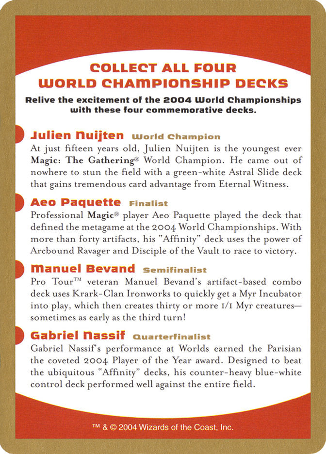 2004 World Championships Ad [World Championship Decks 2004] | Card Citadel