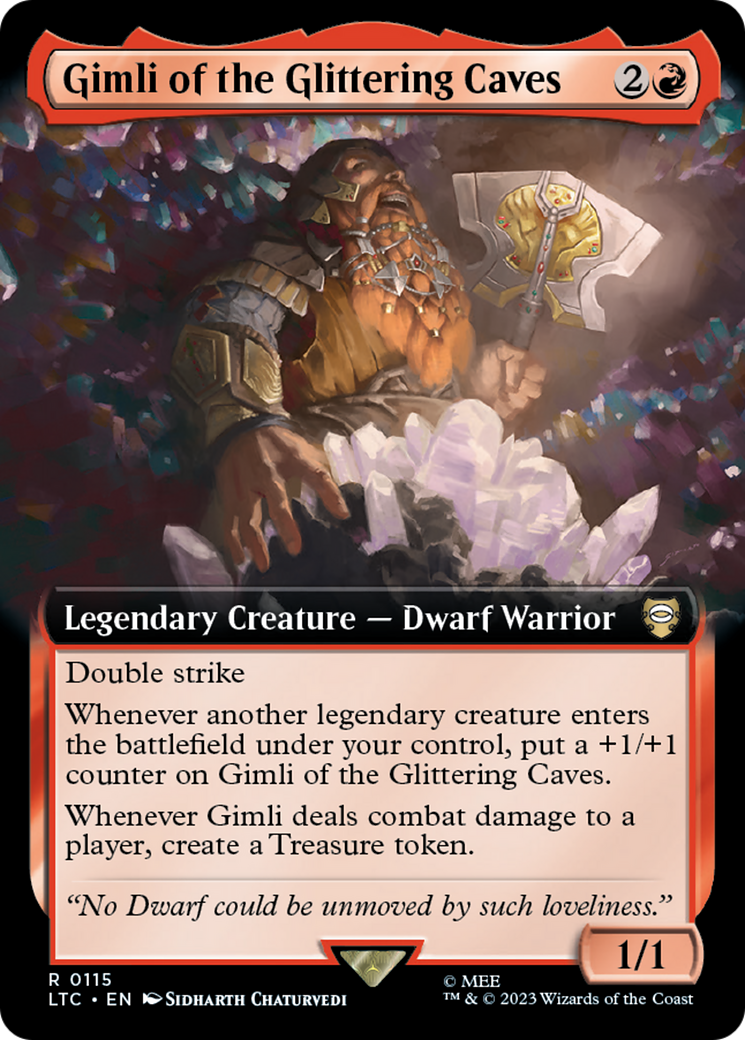 Gimli of the Glittering Caves (Extended Art) [The Lord of the Rings: Tales of Middle-Earth Commander] | Card Citadel