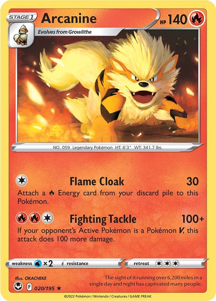 Arcanine (020/195) [Sword & Shield: Silver Tempest] | Card Citadel