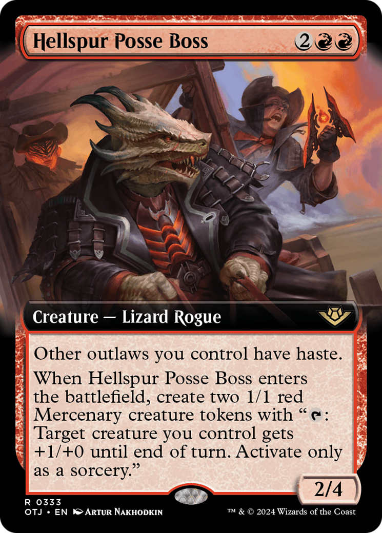 Hellspur Posse Boss (Extended Art) [Outlaws of Thunder Junction] | Card Citadel