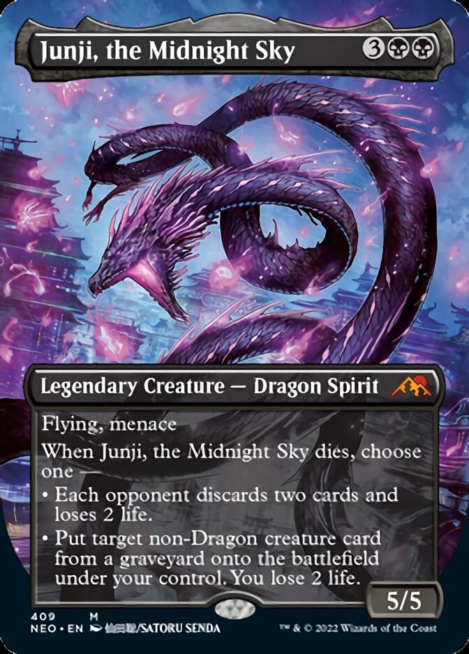 Junji, the Midnight Sky (Borderless Alternate Art) [Kamigawa: Neon Dynasty] | Card Citadel