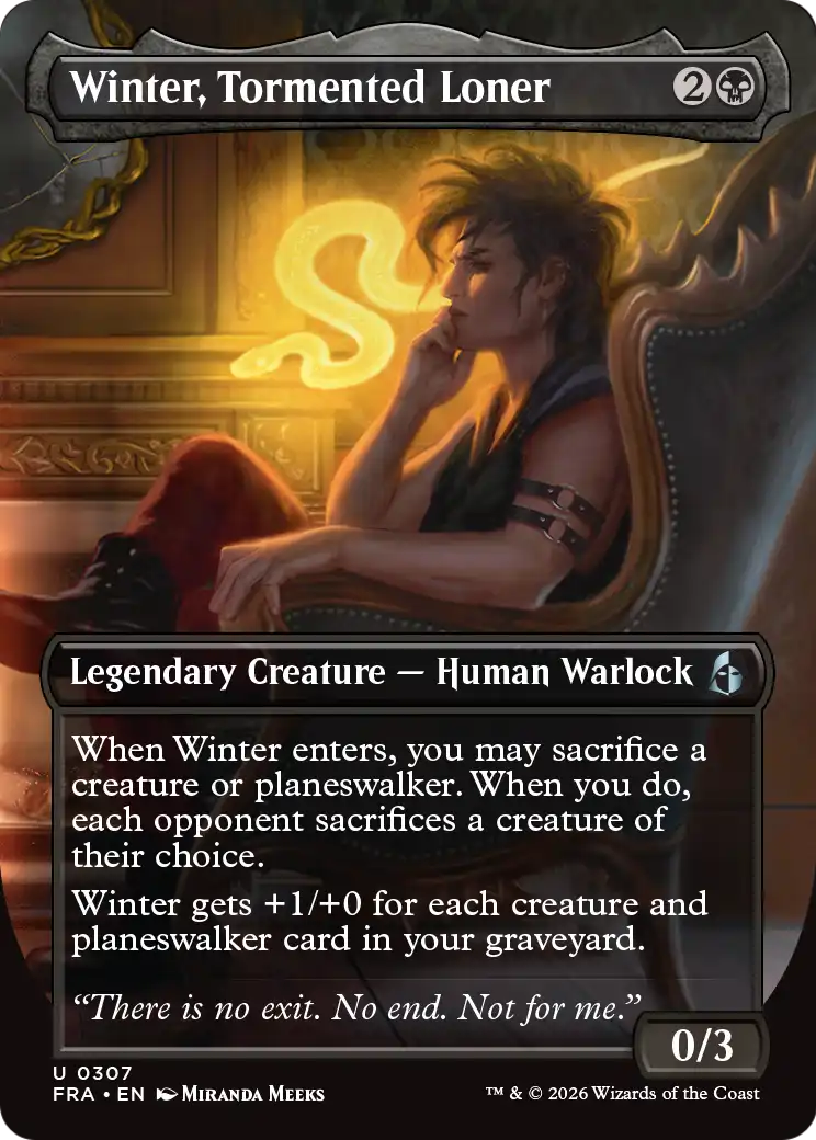 Winter, Tormented Loner (Borderless) [Reality Fracture] | Card Citadel