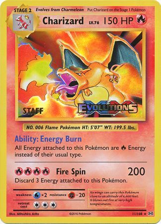 Charizard (11/108) (XY Evolutions Staff Prerelease) [XY: Black Star Promos] | Card Citadel