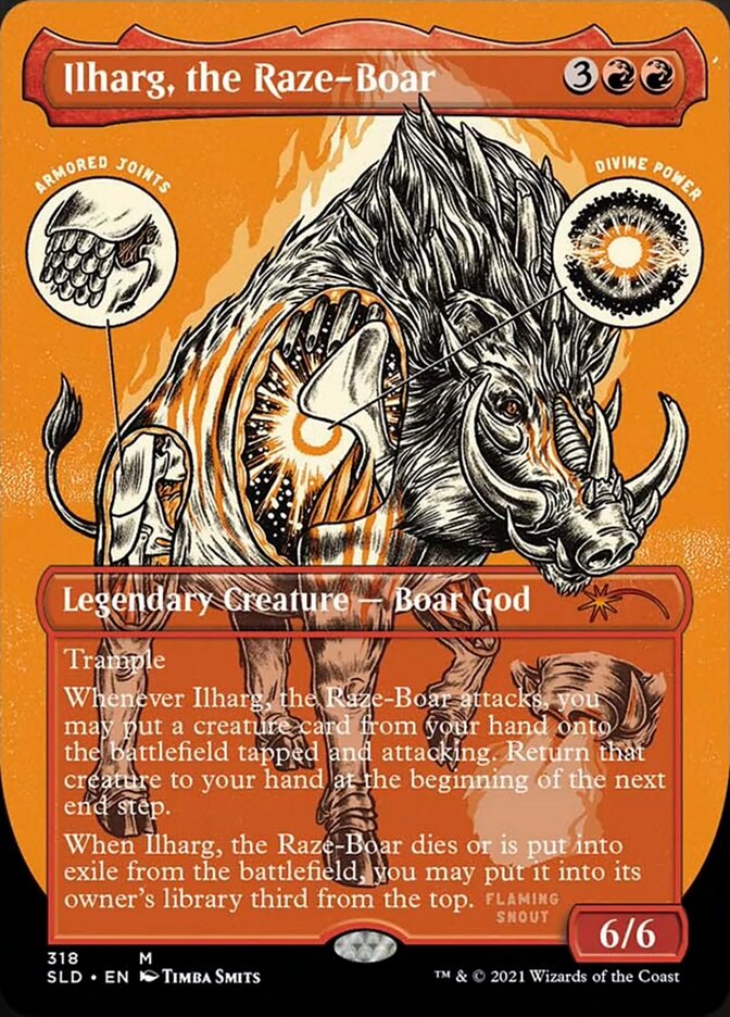 Ilharg, the Raze-Boar (Borderless Foil Etched) [Secret Lair Drop Series] | Card Citadel
