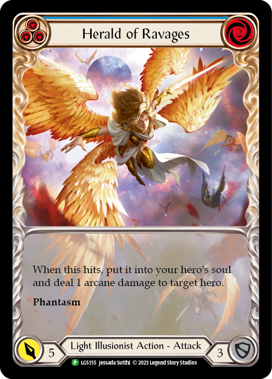 Herald of Ravages (Blue) (Extended Art) [LGS155] (Promo)  Rainbow Foil | Card Citadel