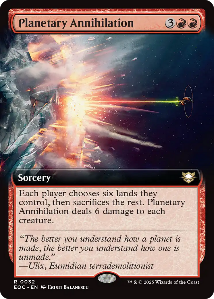 Planetary Annihilation (Extended Art) [Edge of Eternities Commander] | Card Citadel