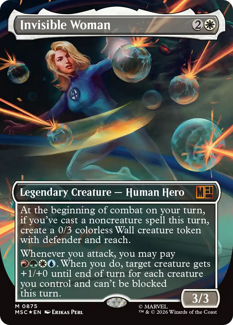 Invisible Woman (Borderless) (Surge Foil) [Marvel Super Heroes Commander] | Card Citadel