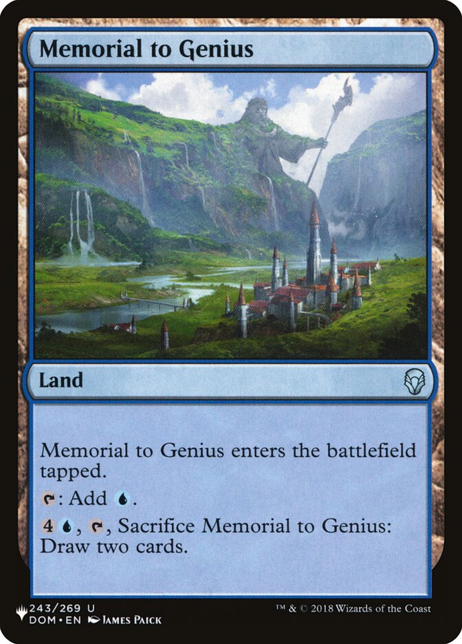 Memorial to Genius [The List] | Card Citadel