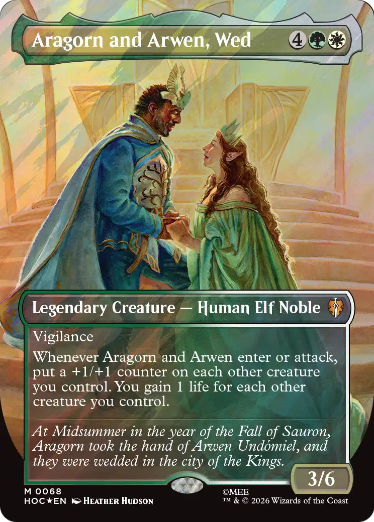 Aragorn and Arwen, Wed (Borderless) (Surge Foil) [The Hobbit] | Card Citadel