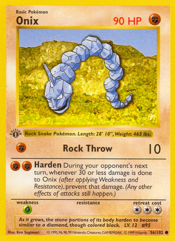 Onix (56/102) (Shadowless) [Base Set 1st Edition] | Card Citadel