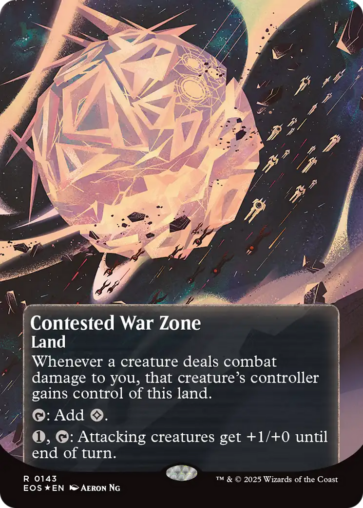 Contested War Zone (0143) (Borderless) (Galaxy Foil) [Edge of Eternities: Stellar Sights] | Card Citadel
