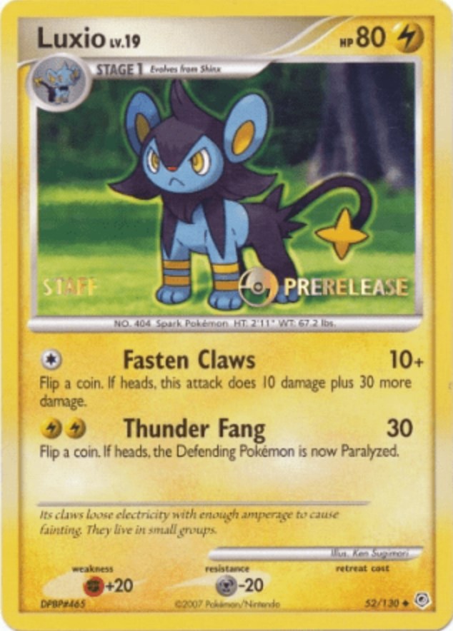 Luxio (52/130) (Prerelease Promo Staff) [Nintendo: Black Star Promos] | Card Citadel
