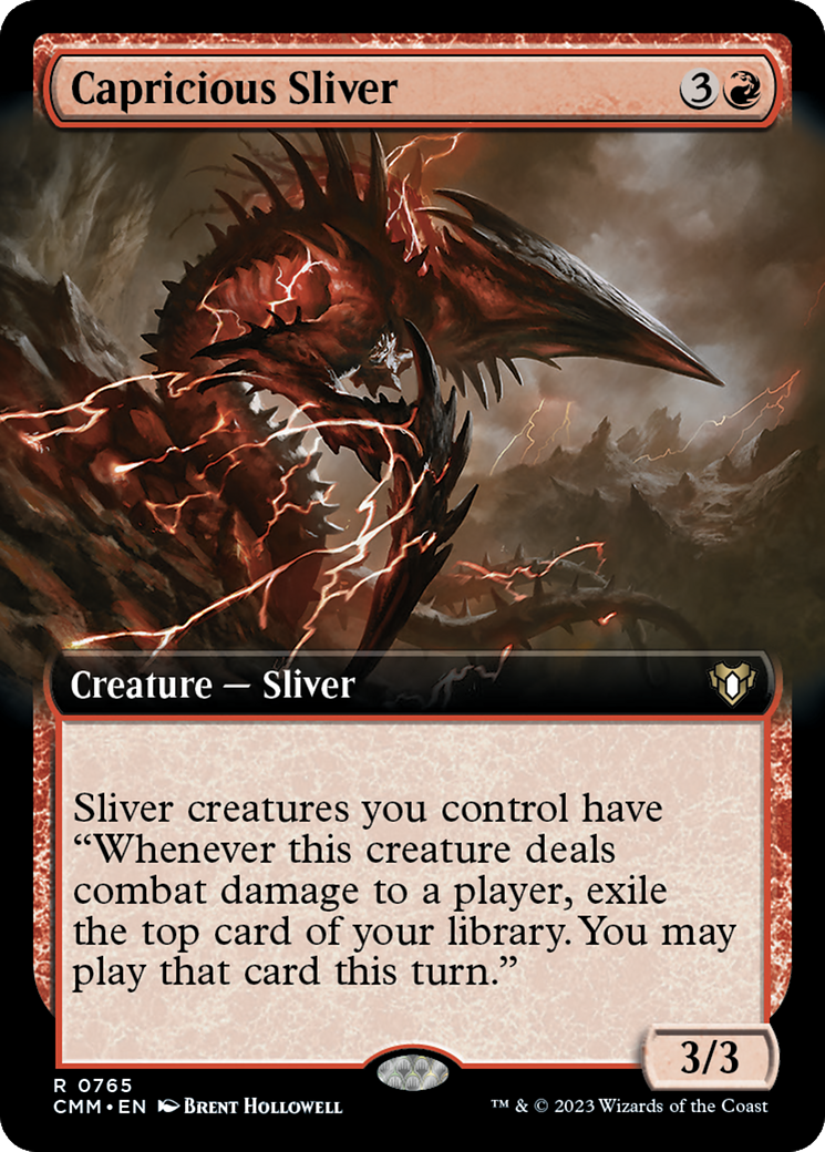 Capricious Sliver (Extended Art) [Commander Masters] | Card Citadel