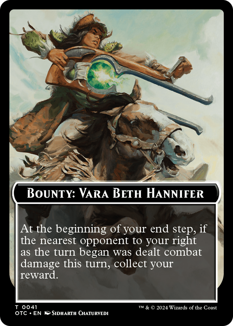 Bounty: Vara Beth Hannifer // Bounty Rules Double-Sided Token [Outlaws of Thunder Junction Commander Tokens] | Card Citadel