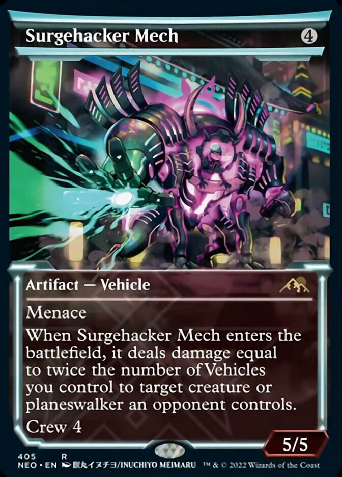 Surgehacker Mech (Showcase Soft Glow) [Kamigawa: Neon Dynasty] | Card Citadel