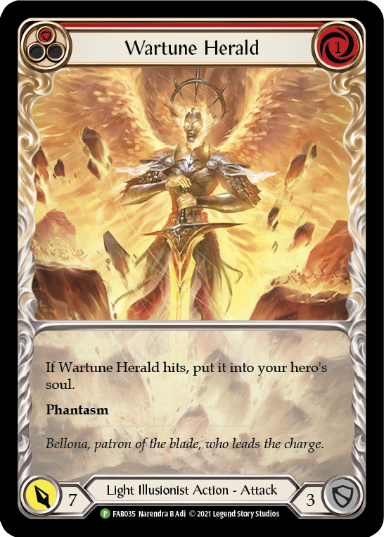 Wartune Herald (Red Extended Art) [FAB035] (Promo)  Rainbow Foil | Card Citadel