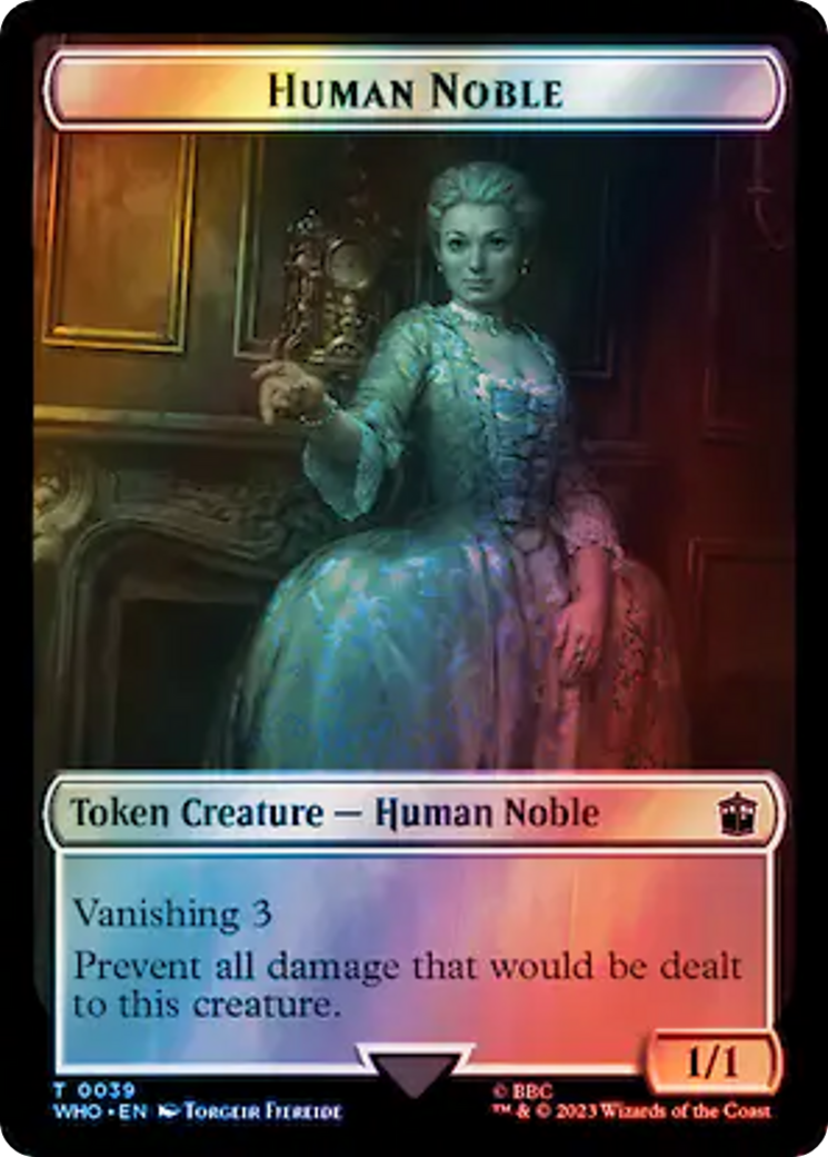 Human Noble // Beast Double-Sided Token (Surge Foil) [Doctor Who Tokens] | Card Citadel