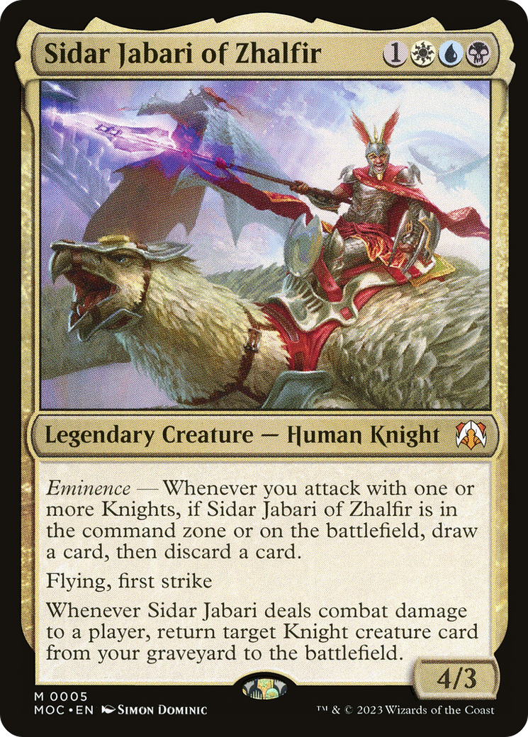 Sidar Jabari of Zhalfir [March of the Machine Commander] | Card Citadel