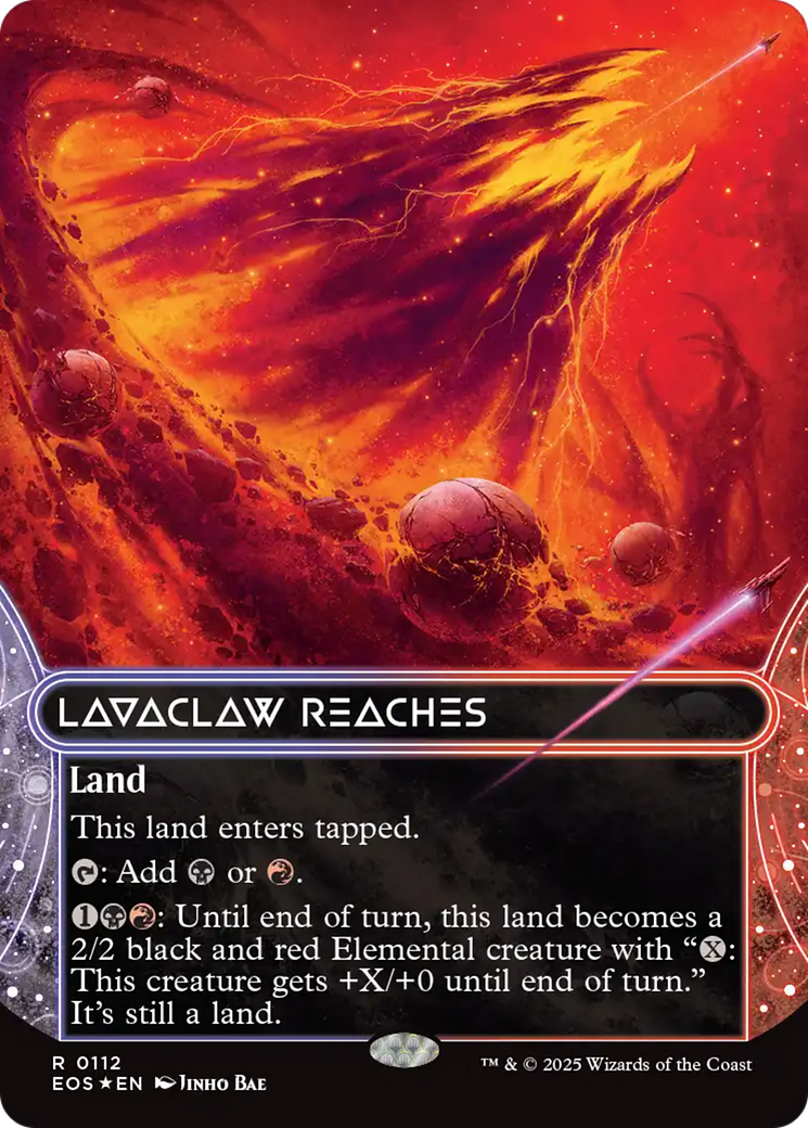 Lavaclaw Reaches (0112) (Borderless) (Galaxy Foil) [Edge of Eternities: Stellar Sights] | Card Citadel