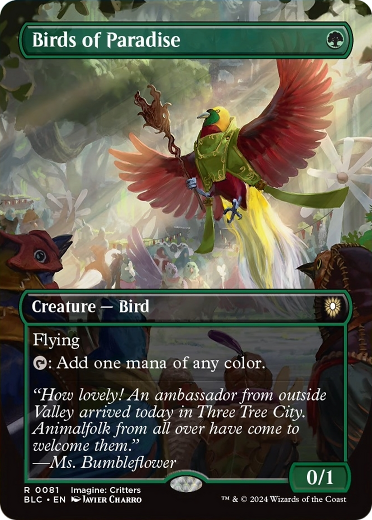 Birds of Paradise (Borderless) [Bloomburrow Commander] | Card Citadel