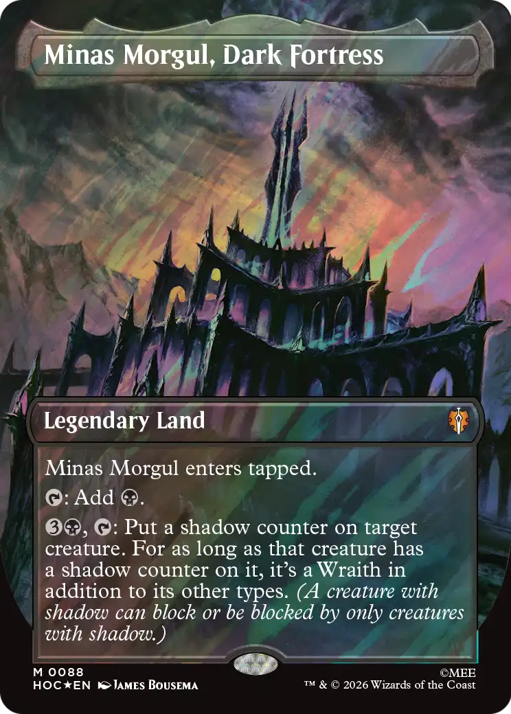 Minas Morgul, Dark Fortress (Borderless) (Surge Foil) [The Hobbit: Eternal-Legal] | Card Citadel