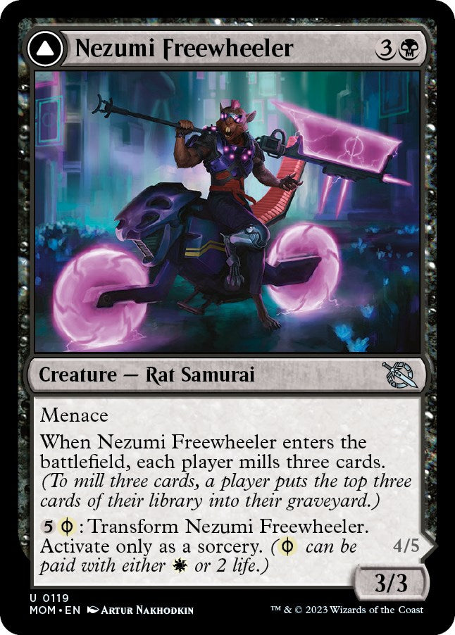 Nezumi Freewheeler // Hideous Fleshwheeler [March of the Machine] | Card Citadel