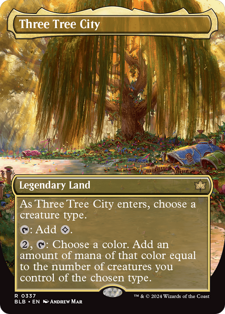 Three Tree City (Borderless) (0337) [Bloomburrow] | Card Citadel